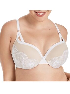Maidenform Nude and White Lace Plunge Bra 34D